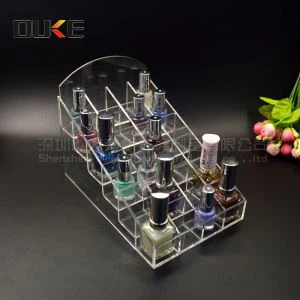 Clear Acrylic Nail poloneză de stocare Organizator Nail Polish Rack