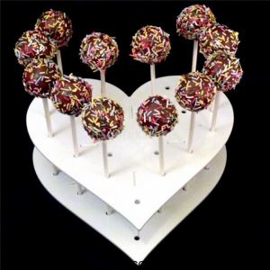 Tort propriu in forma de inima Tort acristic Pop Clear Lollipop Display Stand